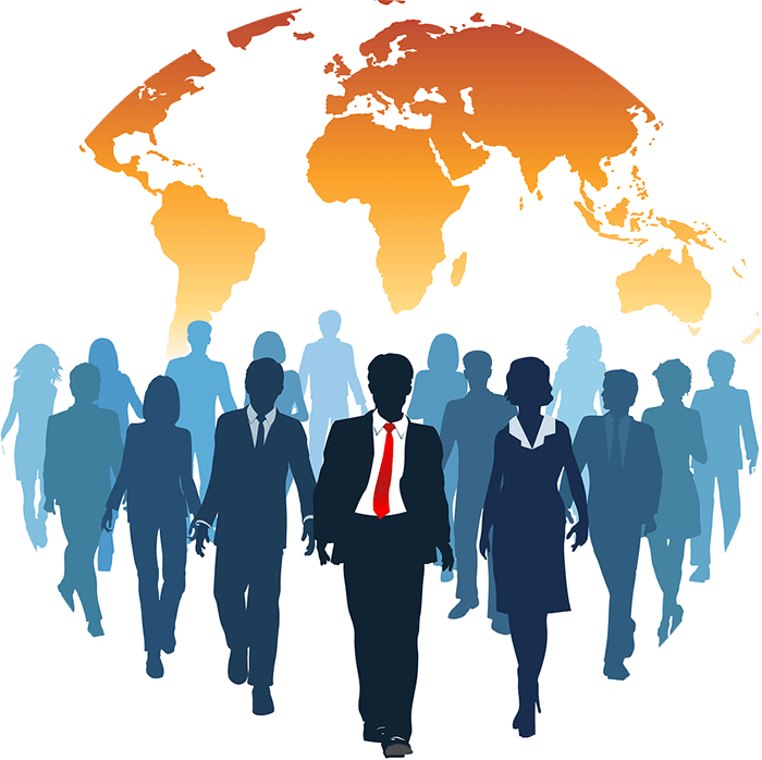 People with globe