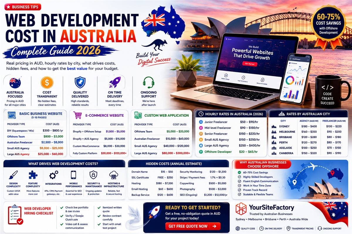 Web Development Cost in Australia (2026)  Honest Pricing From $2,500 to $200,000+
